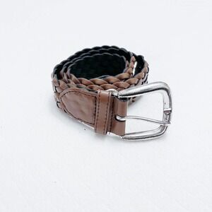 Donna Katz Leather Belt Western Silver Accents Small